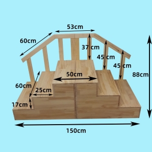 兒童發(fā)育康復(fù)訓(xùn)練篩查智測評(píng)估專用雙向迷你實(shí)木扶梯木樓梯步梯